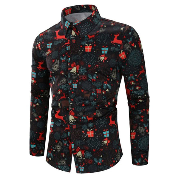 camisa masculina 2019 Christmas Shirt Blouse Men Casual
